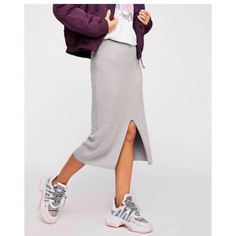 Free People Ribbed Knit Skirt